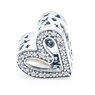 PANDORA Sparkling Freehand Heart Sterling Silver Charm