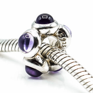 PANDORA Amethyst Cabochon Sterling Silver Charm