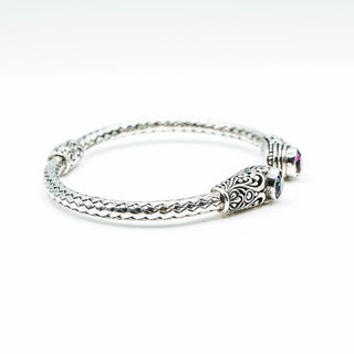 Bali Design 7-Inch Mystic Quartz Sterling Silver Cuff Bracelet