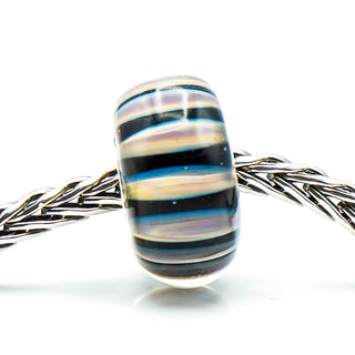 TROLLBEADS Khaki Stripe Glass Bead Sterling Silver Charm