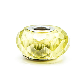 CHAMILIA Jeweled Collection Faceted Light Green Murano Glass Charm With Sterling Silver Core
