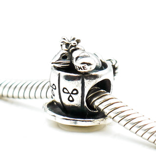 PANDORA RARE Be Mine Enchanted Mouse In A Teacup Sterling Silver Charm