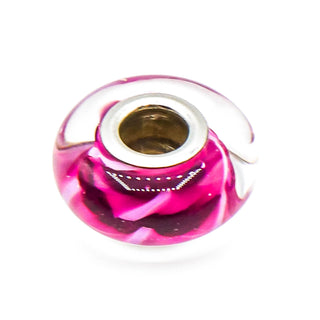 CHAMILIA Fuchsia Flames Murano Glass Sterling Silver Charm