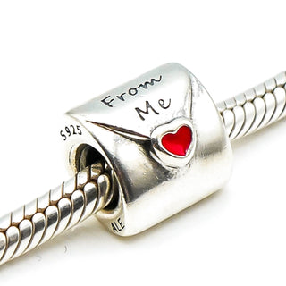 PANDORA Love Letter Sterling Silver Charm With Red Enamel