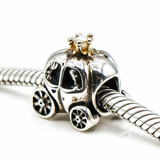 PANDORA Royal Carriage Sterling Silver Charm With 14K Gold & White Pearl