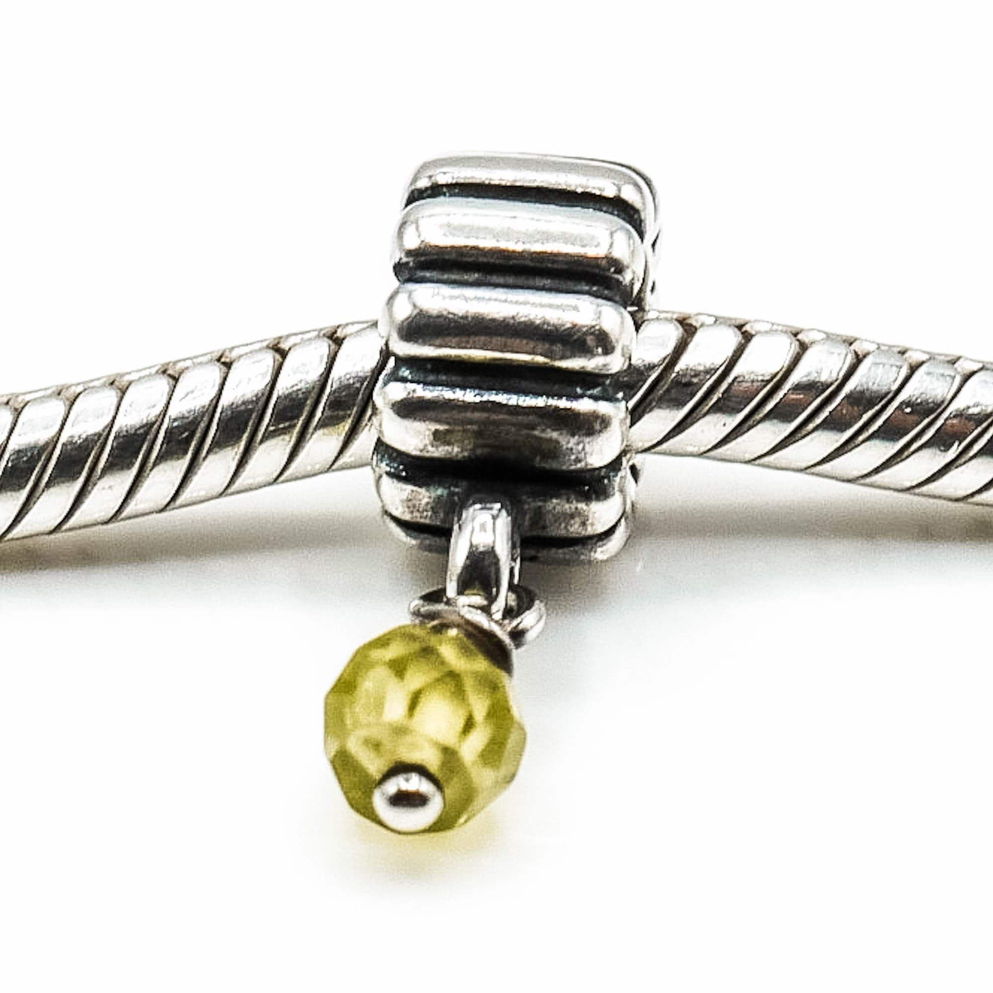 Pandora August Birthday Peridot Sterling Silver Dangle Charm