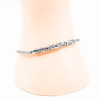 Balinese Sterling Silver Toggle Bracelet Size 8