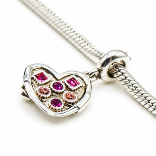 Chamilia Box of Chocolates Sterling Silver Heart Charm With Swarovski Crystals