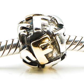 PANDORA Alphabet Letter - F Sterling Silver And 14K Gold Charm