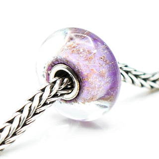 TROLLBEADS Graceful Sky Glass Bead Sterling Silver Core Charm