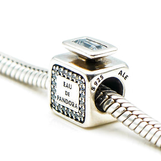 PANDORA Signature Scent Sterling Silver Perfume Bottle Charm With Clear Zirconia