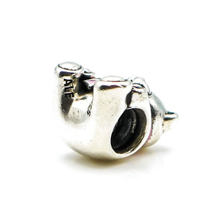 Pandora It's a Girl Charm Sterling Silver Baby Teddy Bear Charm With Pink Ribbon