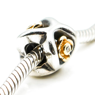 PANDORA Perfect Posey Sterling Silver Charm With 14K Gold And Diamonds