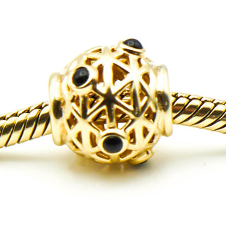 PANDORA Onyx Constellation 14K Gold Charm With Onyx