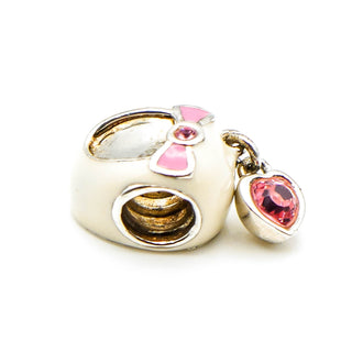 CHAMILIA Baby Shoe Sterling Silver Charm With Pink Swarovski Crystal
