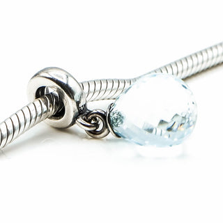 PANDORA Ice Blue Fascinating Beauty Sterling Silver Dangle Charm