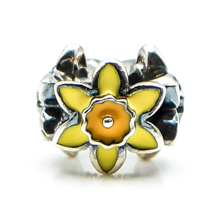 CHAMILIA Daffodil Sterling Silver Charm With Yellow And Orange Enamel