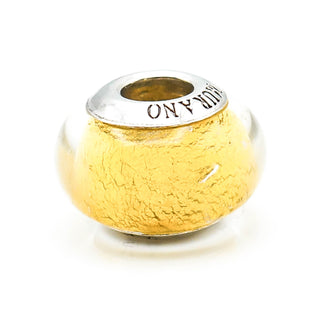 Kay Jewelers CHARMED MEMORIES Yellow Murano Glass Sterling Silver Charm