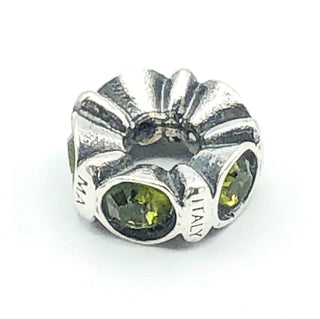 Kay Jewelers CHARMED MEMORIES Sterling Silver Spacer Charm With Green Crystals