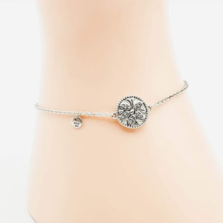 PANDORA Tree of Life Sterling Silver Bracelet With Sliding Clasp, White Enamel And Clear Zirconia