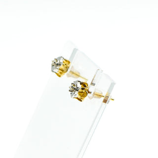 12K Yellow Gold Diamond Stud Earrings