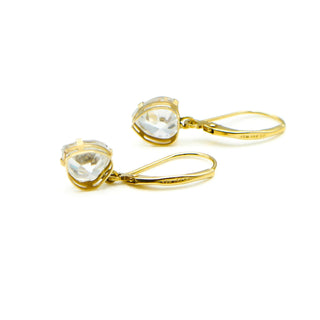 14K Gold Heart-Shaped Cubic Zirconia Earrings