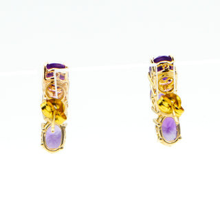 14K Gold Amethyst Stud Earrings