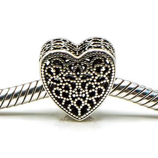 PANDORA Filled With Romance Sterling Silver Heart Openworks Charm
