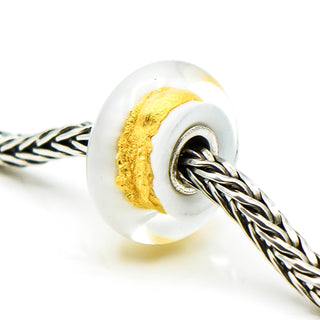 TROLLBEADS Crown Chakra Bead Sterling Silver Charm With 22K Gold