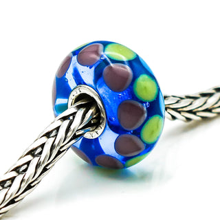 TROLLBEADS OOAK Unique Glass Bead Sterling Silver Core Charm