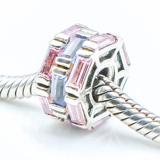 CHAMILIA Pink And Lavender Swarovski Crystals Sterling Silver Charm