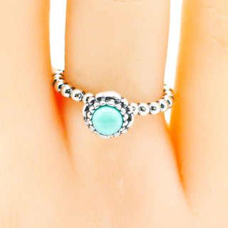 PANDORA May Birthday Bloom Stackable Sterling Silver Ring With Chrysoprase