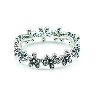 PANDORA Dazzling Daisy Meadow Sterling Silver Stackable Ring With Clear Zirconia