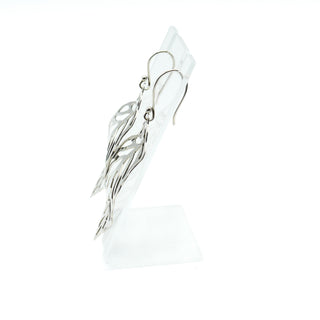 Large Sterling Silver Leaf Earrings Made in Mexico