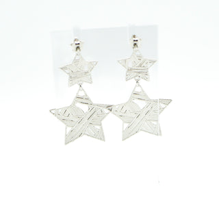 Sterling Silver Star Wrapped Wire Dangle Earrings
