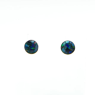 Opal Stud Earrings in Sterling Silver