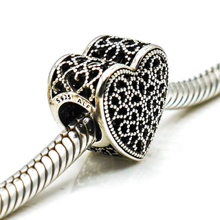 PANDORA Filled With Romance Sterling Silver Heart Openworks Charm