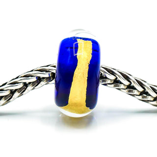 TROLLBEADS Throat Chakra Bead Sterling Silver Charm With 22K Gold