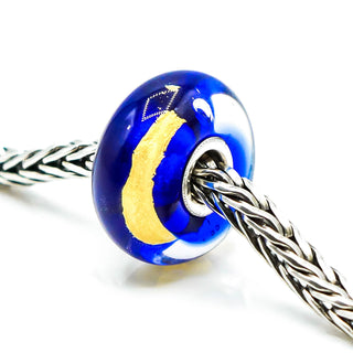 TROLLBEADS Throat Chakra Bead Sterling Silver Charm With 22K Gold