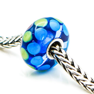 TROLLBEADS OOAK Unique Glass Bead Sterling Silver Core Charm