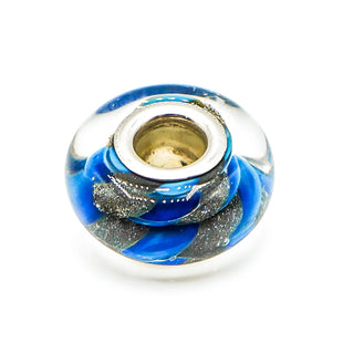 CHAMILIA Blue Dusk Murano Glass Bead With Sterling Silver Core