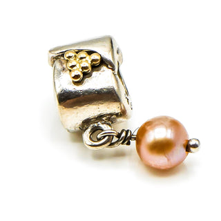 PANDORA Grapevine Sterling Silver Natural Pearl Dangle With 14K Gold Accent