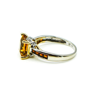 Madeira Citrine 14k Gold And Diamonds Ring Size 7.25