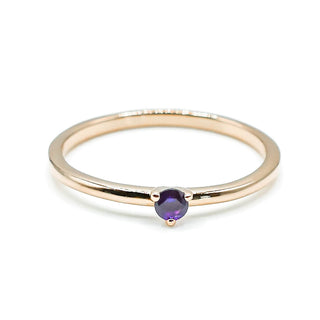 Pandora Rose ™ Size 8.5 (58) Purple Solitaire Stackable Ring With Royal Purple Crystal