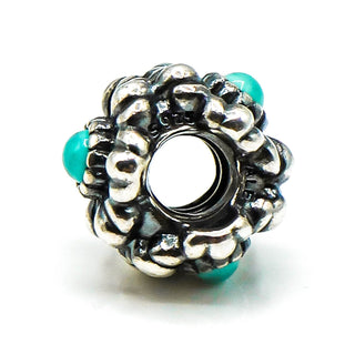 PANDORA December Birthday Blooms Sterling Silver Charm With Turquoise