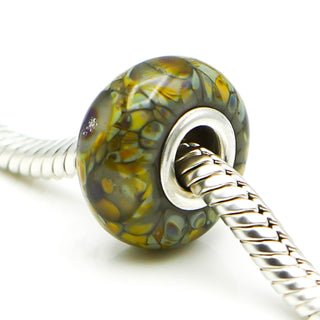 CHAMILIA Murano Glass Charm With Hues of Green, Yellow and Blue