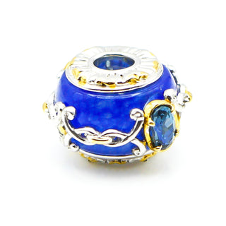 GEMS ON VOGUE Lapis Lazuli 18K Gold Plated Sterling Silver Charm With Blue Topaz