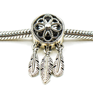 PANDORA Spiritual Dreamcatcher Sterling Silver Charm With Engraving