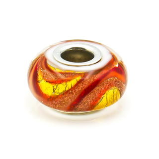 CHAMILIA Sun Kissed Dream Orange Copper Murano Glass Charm With Sterling Silver Core