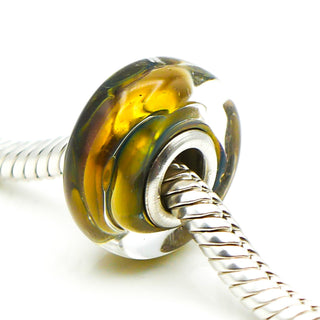 CHAMILIA 24K Gold Collection Royal Gold Murano Glass Charm With Sterling Silver Core